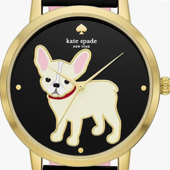 NIB Kate Spade French Bulldog Metro Leather Watch - Picture 4 of 12